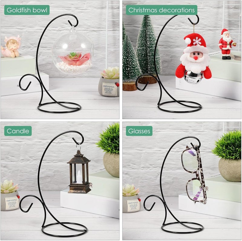 Kenning 16 Pcs 9 Inch Iron Ornament Display Stand Christmas Tree Hanging Holder for Glass Globes & Baubles, Home Decor Rack, Black - Image 4